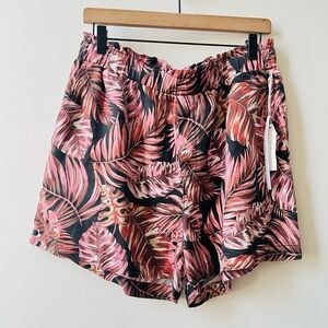 Jane + Delancey Shorts Women Brown Floral High Rise Chino Flat Front XL NWT